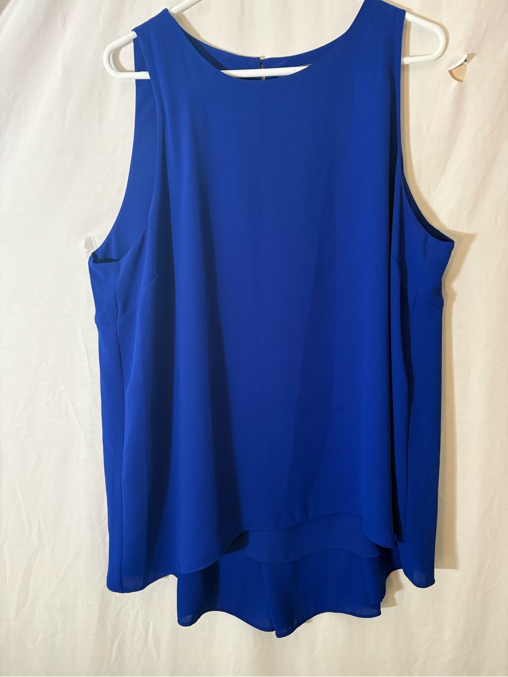 Vince Camuto Royal Blue Layered Chiffon Sleeveless Top